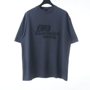 Balenciaga/BalenciagaBLCG 23SS Double B splash-ink short-sleeved T-shirt. Custom