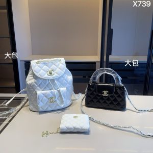 ChanelBackpack+ChanelKelly Bag+ChanelWallet Backpack: 22*24*13 Kelly Bag: 19*12