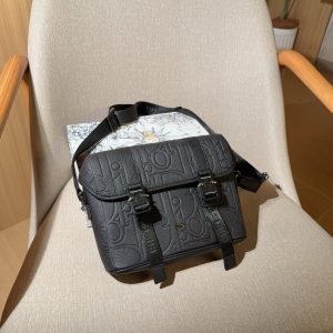 DiorDior New Logo Embossed Flip Messenger Bag One-Shoulder Crossbody Bag Same St