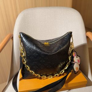 LVLouis Vuitton CoussinChain Bag Gold thick chain + detachable fabric shoulder s