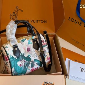 cm size: LV Louis Vuitton Eden series speedy Boston Pillow Bag. Classic and vers