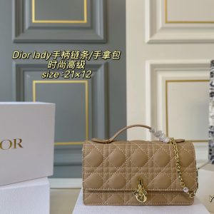 Size: DiorDiorlady handle chain/Clutch Goldlogo pendant with pearl chain 🉑Hand-h