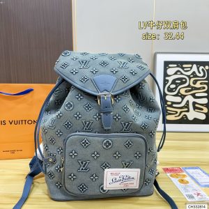 Folding box LV denim Backpack is so versatile that it has no friends, it is cool