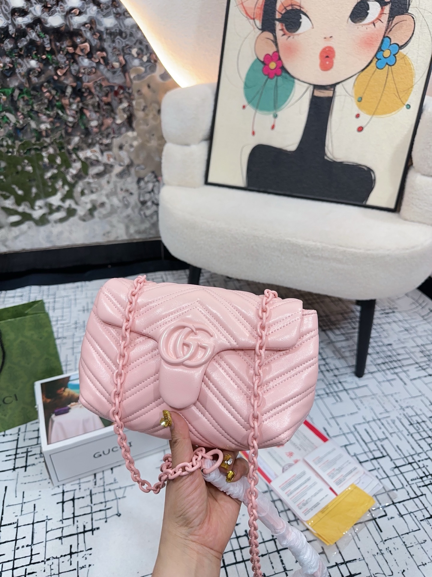 QueenXuan new product launch Mini size with folding box size 20*13 Gucci Mormont - Image 8