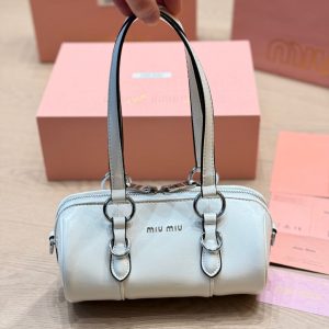 Miu Miu White Cylinder Handbag Miu Miu White Cylinder Handbag is made of high-qu
