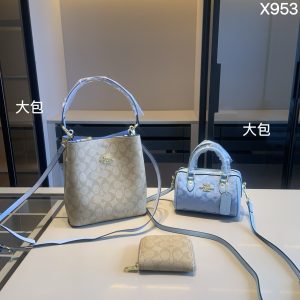 CoachBucket Bag+CoachPillow Bag+CoachWallet Bucket Bag: 20*22*10 Pillow Bag: 17*