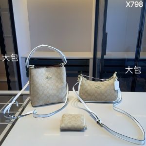 CoachBucket Bag+CoachUnderarm Bag+CoachWallet Bucket Bag: 20*22*10 Underarm Bag: