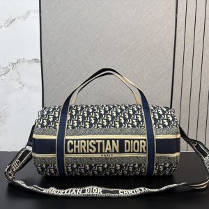 DIOR Dior Embroidery printed travel bag Airport bag Handbag Unisex Electroplated