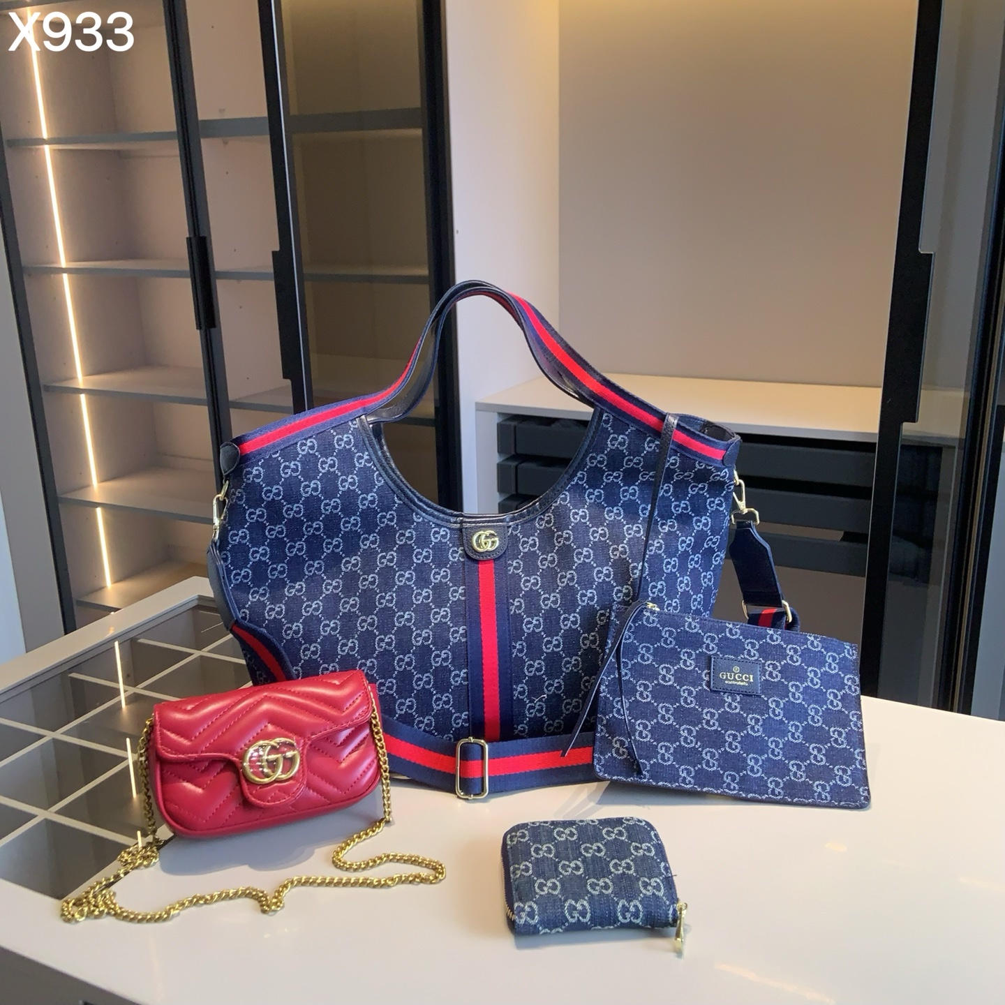 GUCCIShopping Bag+GUCCIChain Bag++G Wallet Shopping Bag: 35*27*12 small bag 23*1