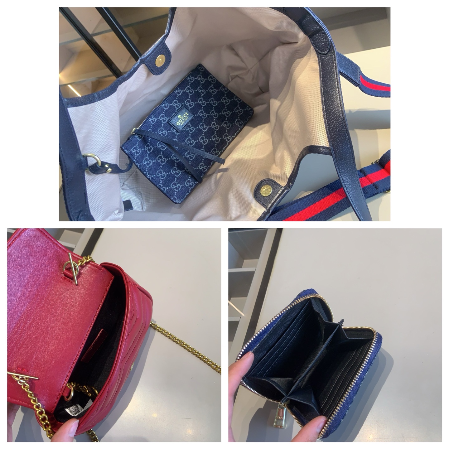 GUCCIShopping Bag+GUCCIChain Bag++G Wallet Shopping Bag: 35*27*12 small bag 23*1 - Image 9
