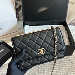 Upgraded version with box size: 19*12cm Chanel family fortune bag woc trendy, th