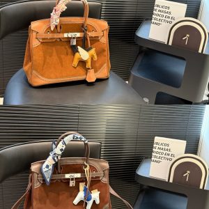 Saddle leather combined with Suede Hermes platinum. This one is too lazy and Jap