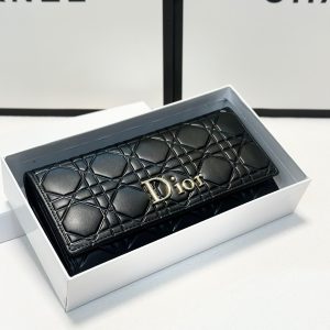 Color Black Size Dior Fashion Wallet First Layer Cowhide Cabinet Super Rich Wome