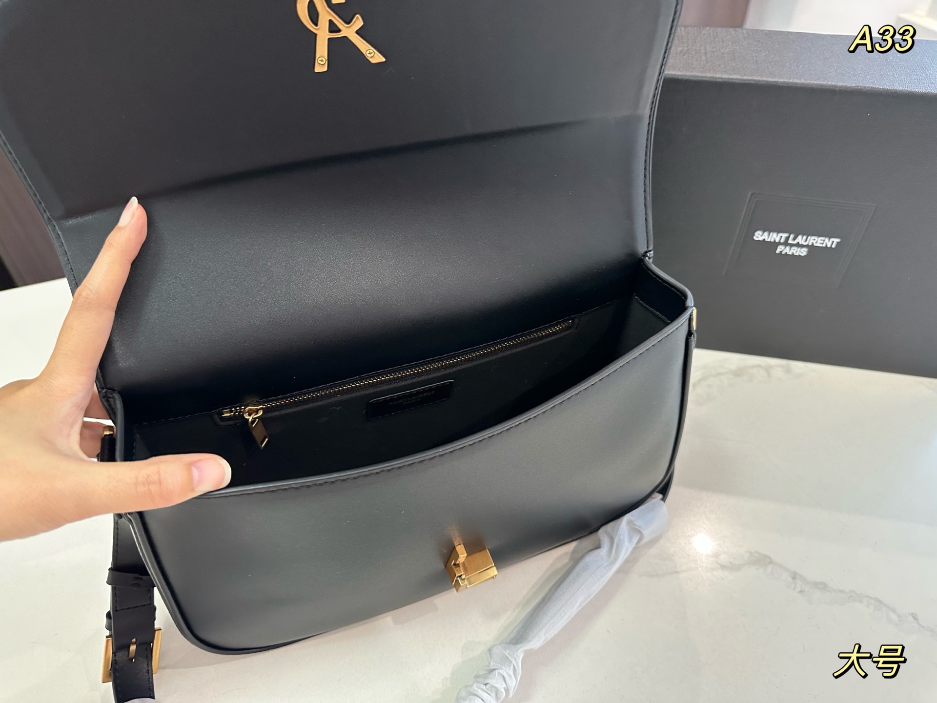 . Folding box size: 24cm/30cm Saint Laurent YSL solferino bag New tofu bag is he - Image 9