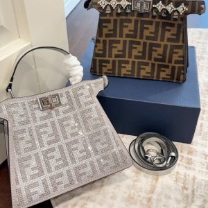 FendiFENDI Keepaboo sparkling rhinestone kitten bag